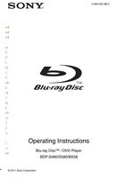 Sony BDPBX58 Blu-Ray DVD Player Operating Manual